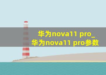 华为nova11 pro_华为nova11 pro参数